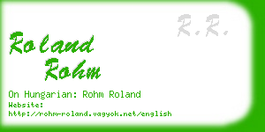 roland rohm business card